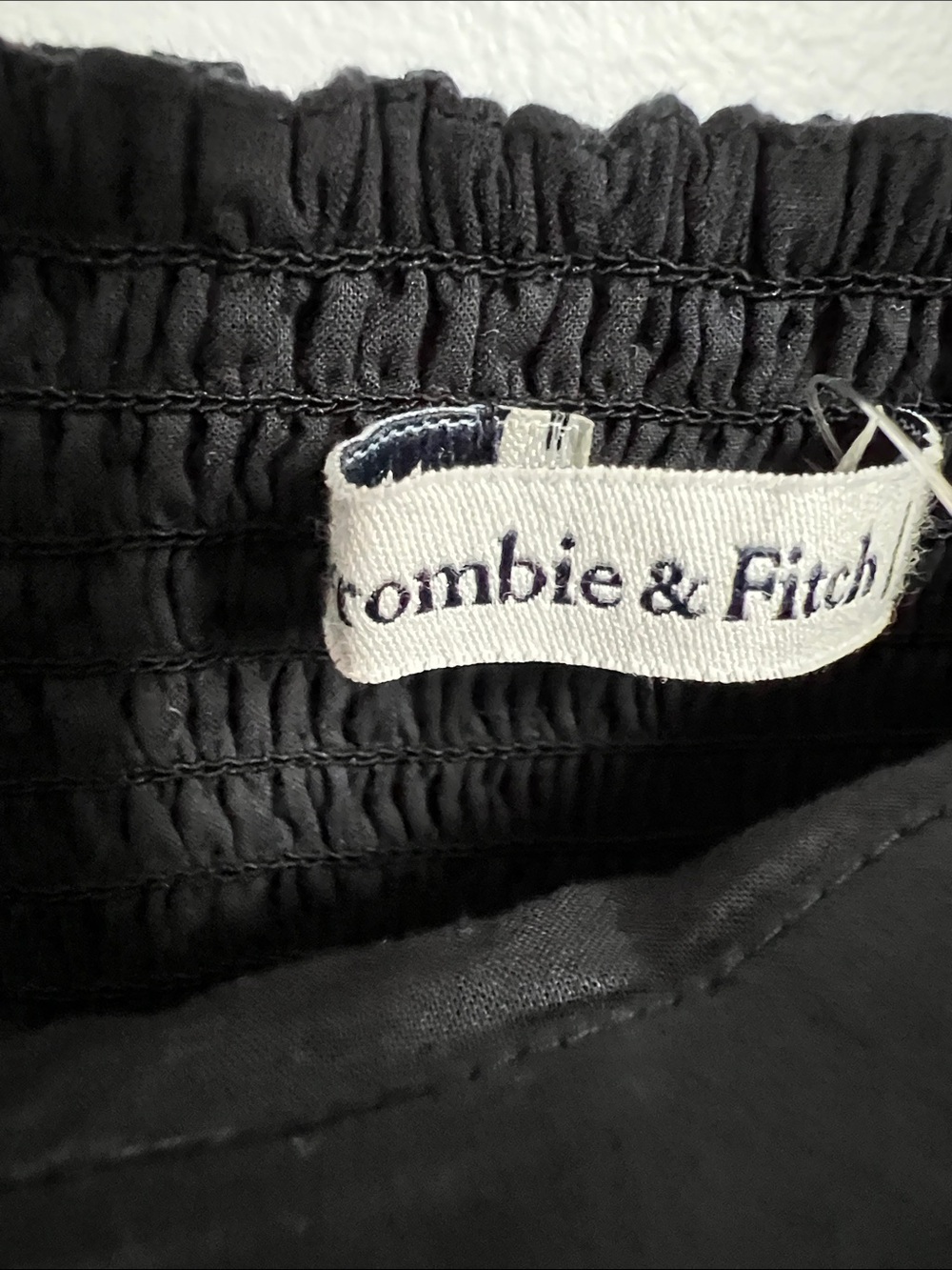 Abercrombie & Fitch | Black Puff-Sleeve Crop Top Cotton Blend NWT Size S - Picture 2 of 14